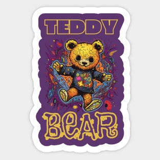 Teddy Bear Cool Techno Dancing Zombie Teddy Bear Sticker